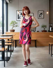 Prague Rib Knit V Neck Tank Dress - Airline Series