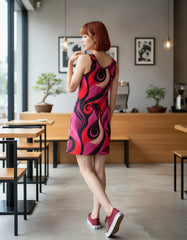 Prague Rib Knit V Neck Tank Dress - Airline Series