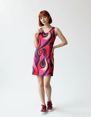 Prague Rib Knit V Neck Tank Dress - Airline Series