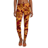 Abstract Paisley Floral Print Lycra Spandex Midrise Full Stretch Leggings - Workout Performance - Boho - Retro - Psychedelic - Vibrant - Plus Size - Blissfully Brand