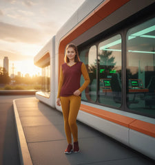 Renai Color Block V-neck Long Sleeve Tee