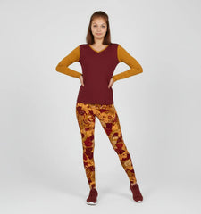 Renai Color Block V-neck Long Sleeve Tee