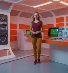 Renai Color Block V-neck Long Sleeve Tee