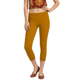 Indochine Orange Capri Casual Everyday Leggings - LYCRA - Blissfully Brand