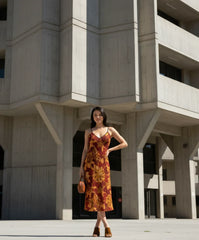 Renai Midi Crepe Strap V-neck Dress