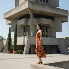 Renai Midi Crepe Strap V-neck Dress