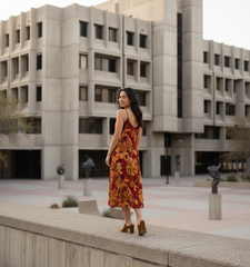 Renai Midi Crepe Strap V-neck Dress