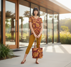 Renai インドシナ オレンジ LYCRA® ミッドライズ カプリ レギンス