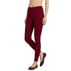 Deep Red Lycra Spandex Midrise Full Stretch Leggings - Workout - Casual - Handmade in England - Plus Size