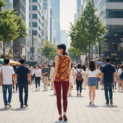 Renai Venetian Red LYCRA® Mid-Rise Leggings