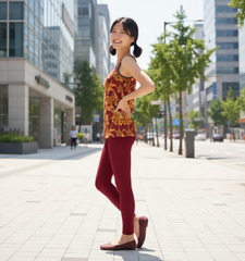 Renai ベネチアン レッド LYCRA® ミッドライズ レギンス