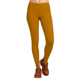 Renai - Indochine Orange Casual Full length Solid Leggings - Lycra Stretch - Blissfully Brand