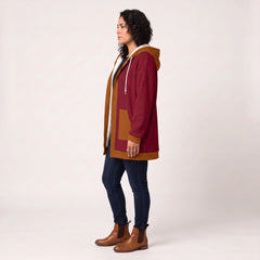 Renai Color Block Ribbed Knit Hooded Coatigan