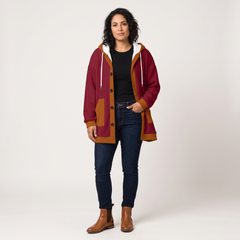 Renai Color Block Ribbed Knit Hooded Coatigan