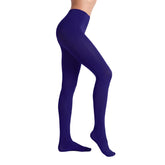 Woman wearing Rinas Solid Series Tolopea Dark Violet tights High Waist - Blissfully Brand