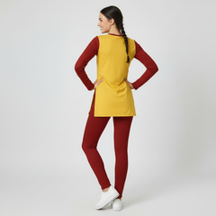 Safrana Color Series Side Split T-shirt & Leggings Set