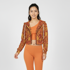 Safrana Crop Top Zip Hoodie