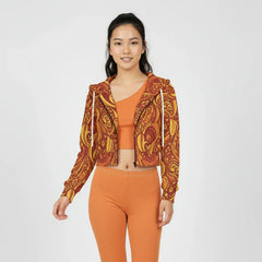 Safrana Crop Top Zip Hoodie