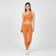 Safrana Series Orange One-Shoulder Cropped Top