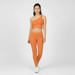 Safrana Series Orange One-Shoulder Cropped Top