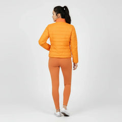 Safrana Series Orange Stand Collar Lightweight Puffer Jacket