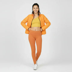 Safrana Series Orange Stand Collar Lightweight Puffer Jacket