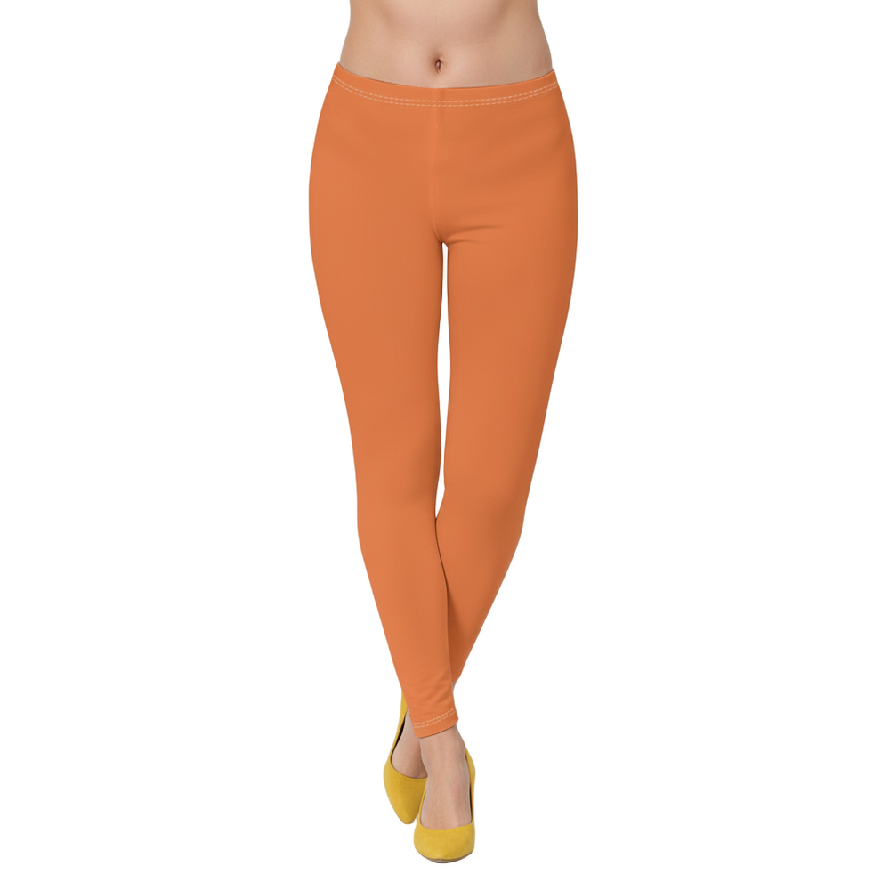 Safrana Solid Series Everyday Leggings in Burning Orange - Vibrant - Athleisure - Blissfully Brand