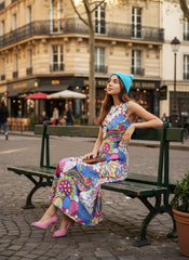 Sechia Sleeveless High Neck Maxi Dress