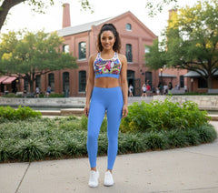 Sechia Cornflower Blue LYCRA® Mid-Rise Leggings