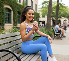 Sechia Cornflower Blue LYCRA® Mid-Rise Leggings