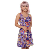 Retro Psychedelic Colorful Skater Dress - Sechie - by Blissfully Brand