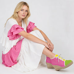 Suki カラーブロック ウェッジ エスパドリーユ