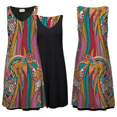 Taki V-neck Sleeveless Reversible Dress