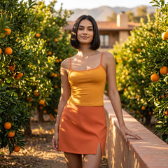 Tangerine Splash Cami Tank Top - Core Essentials