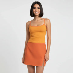 Orange Side Split Hip Mini Skirt - Core Essentials