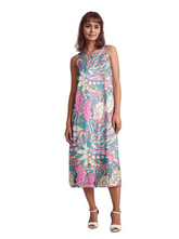 Arane statement maxi dress by Blissfully Brand - colorful, bold & unique swirling floral print. Retro Chic Vintage vibe