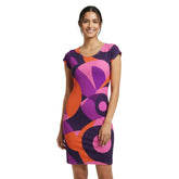 Vibrant Pop Art Retro Colorful Tee Dress - Retro Abstract T-shirt Dress - London Bliss Collection by Blissfully Brand