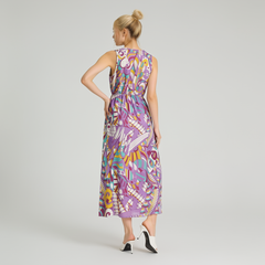 Yume V-Neck Sleeveless Cinched Waist Maxi Dress