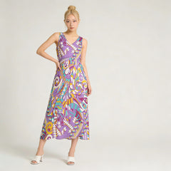 Yume V-Neck Sleeveless Cinched Waist Maxi Dress