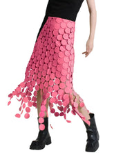 Cascade sequin midi skirt with falling disc design - Cut Out Circles - Pink Black and Green - Bliss & Tell by Blissfully Brand