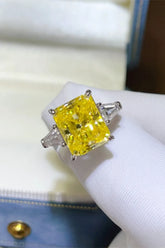 Aurum Lumière 5 Carat Moissanite Ring Canary Yellow in 925 Sterling Silver - ChromaB by Blissfully Brand