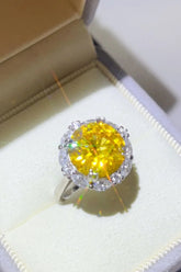 Solara Halo 5 Carat Moissanite Ring - Yellow - Engagement - Chroma B by Blissfully Brand
