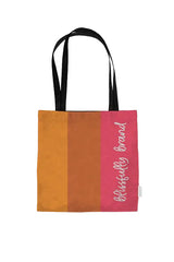 Color Block Striped Suede Tote Bag - Everyday Carry All - Red Orange - Profonde by Blissfully Brand