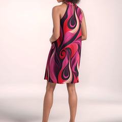Prague Halter Flare Dress - Airline Series