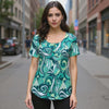 Mima Scoop Neck Tunic Top with Button Detail