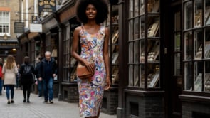 キュウカ ボディコン開脚ミディドレス