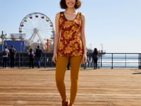Renai インドシナ オレンジ LYCRA® ミッドライズ レギンス