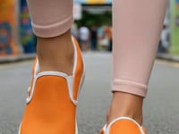 Amai Tango Orange Rubber Slip On Canvas Shoes