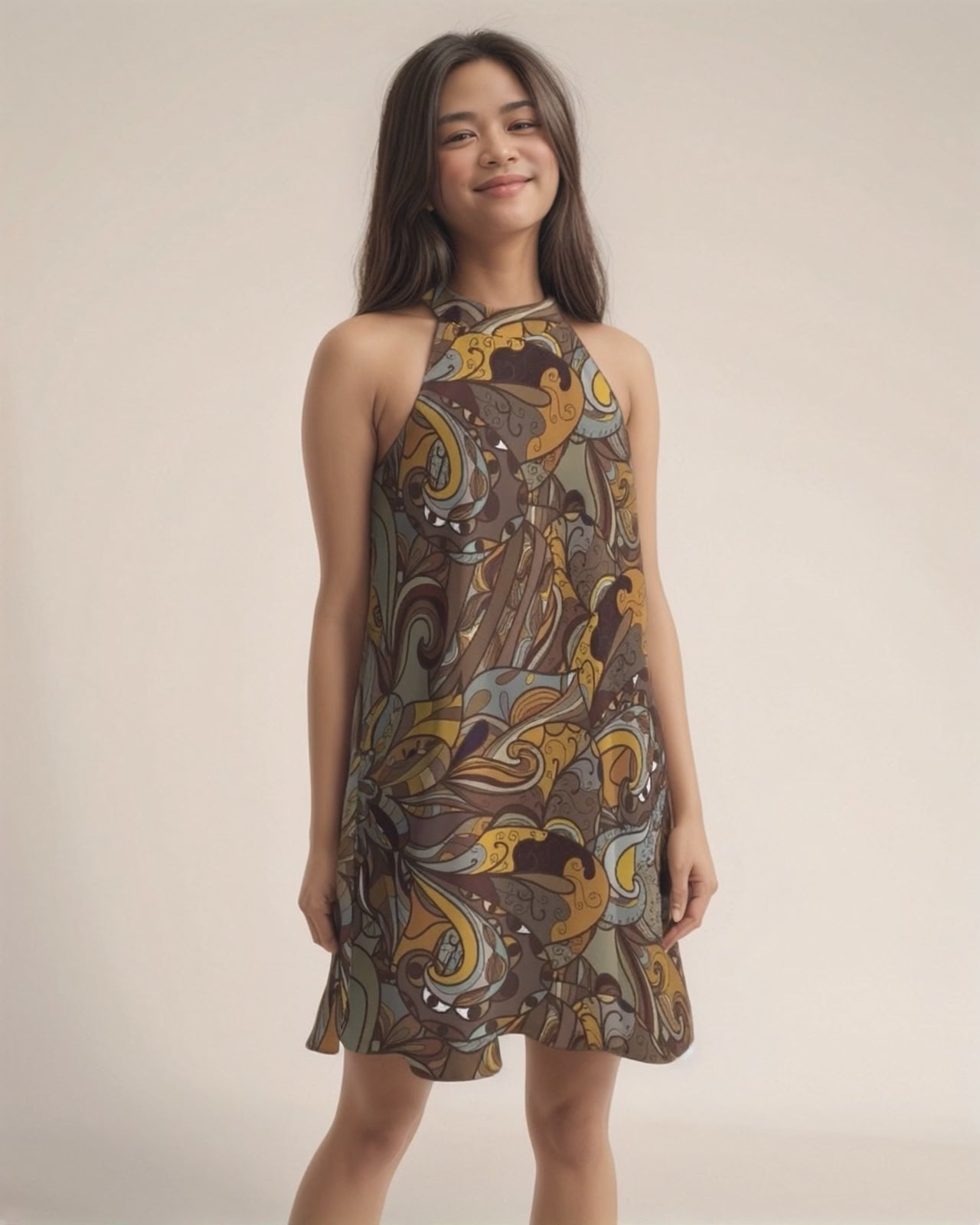 Ondas Halter Dress