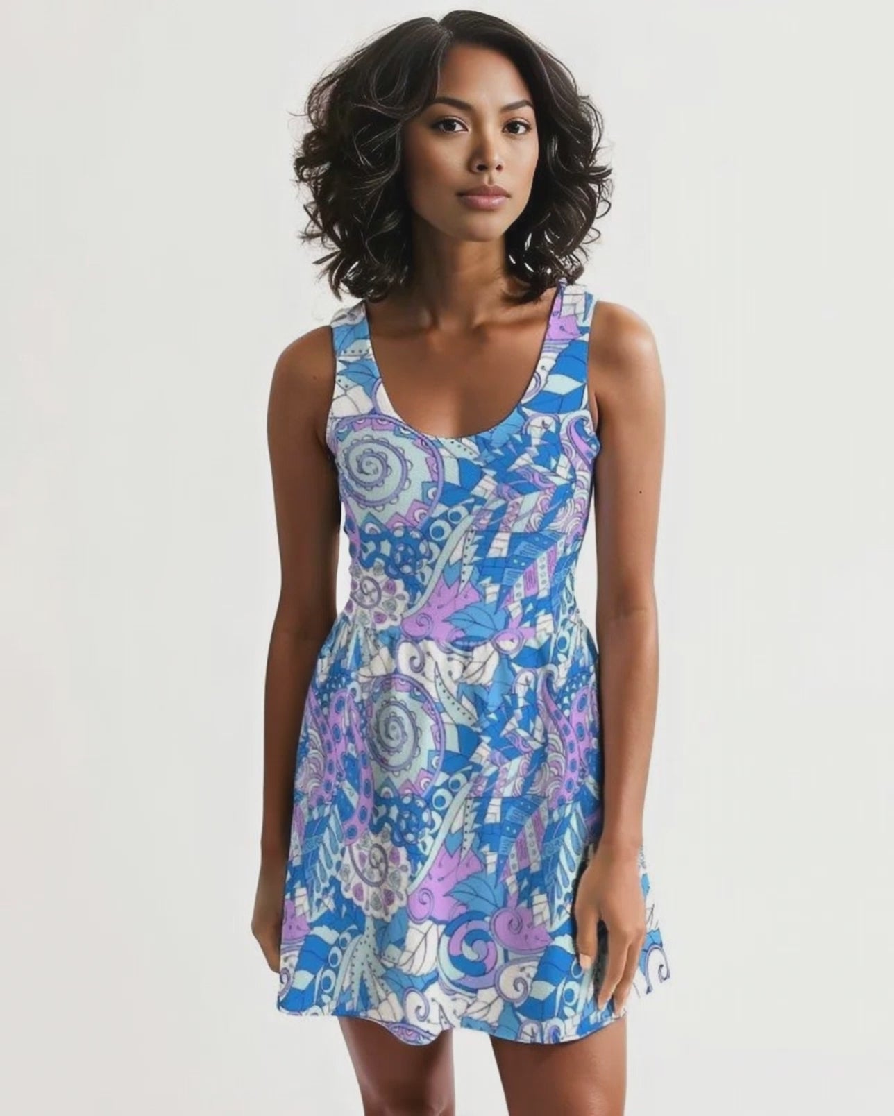 Imi Scoop Neck Mini Skater Dress